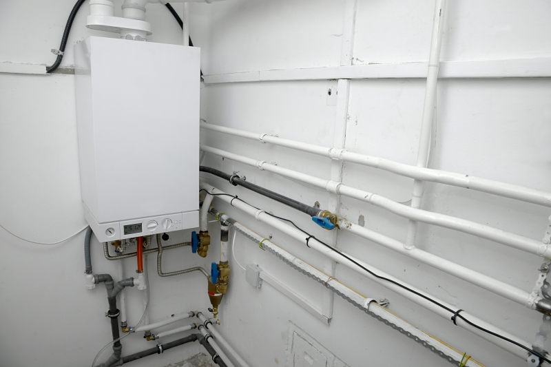Central heating system being power flushed in Dagenham